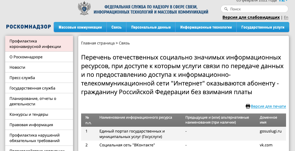 Список заблокированных сайтов роскомнадзора. Список заблокированных сайтов роскомнадзора